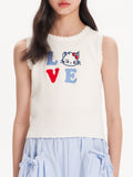 Girls Sleeveless Knit Top Summer Ice Silk Tank Shirt