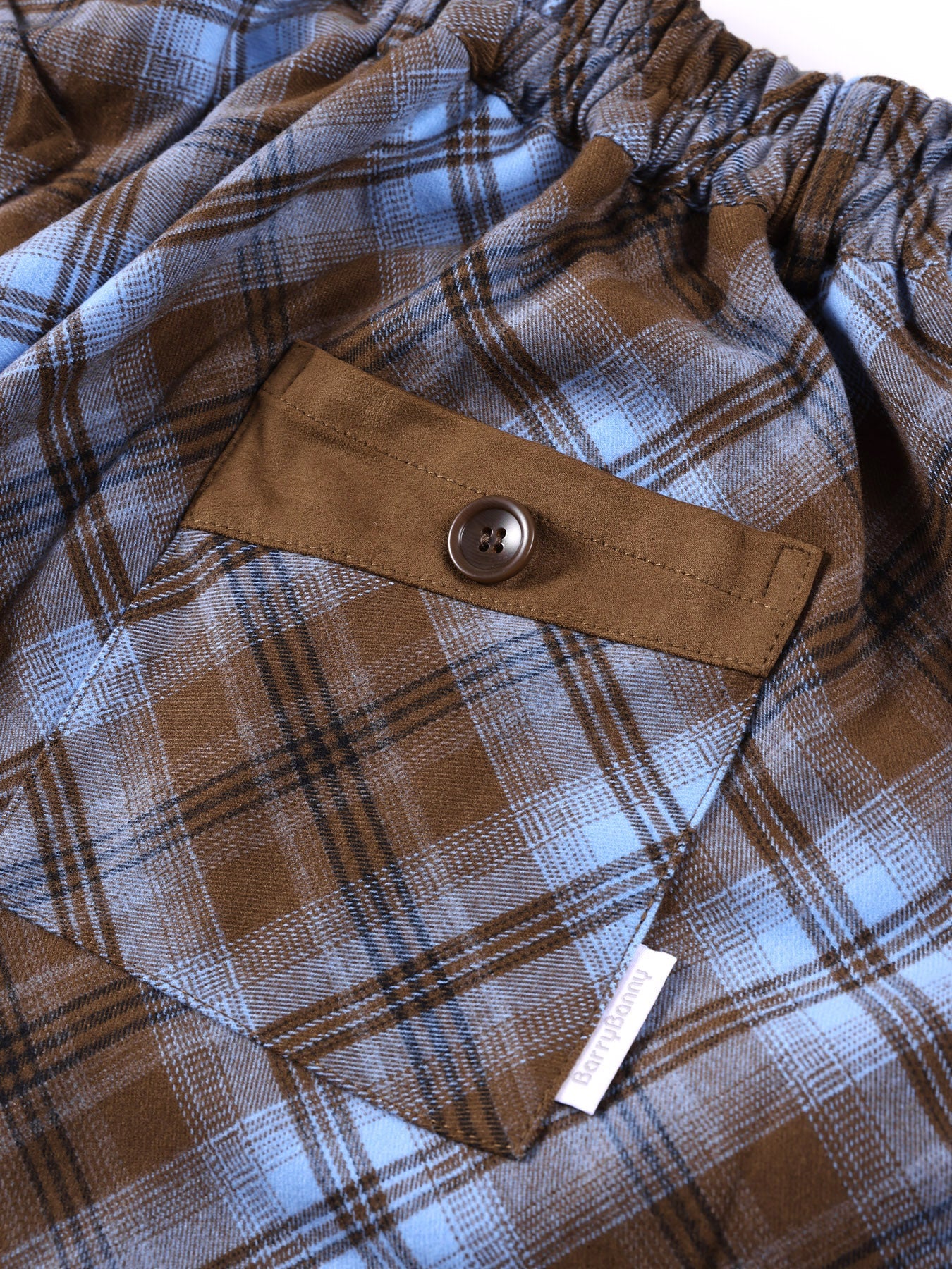 Unisex Blue Plaid Wide Leg Pants with Relaxed Fit
