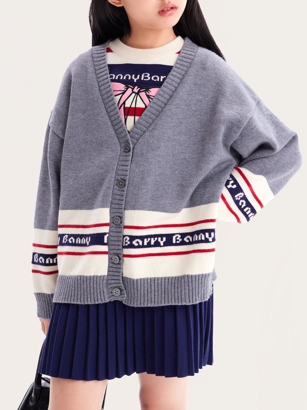 Kids Cherry Knit Cardigan, Cozy Fall Winter Sweater