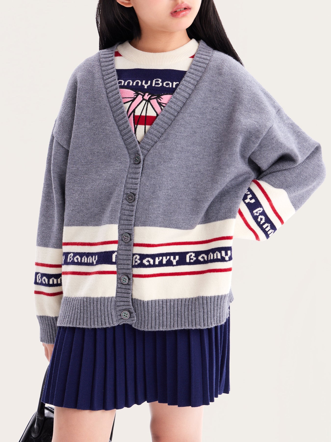 Kids Cherry Knit Cardigan, Cozy Fall Winter Sweater