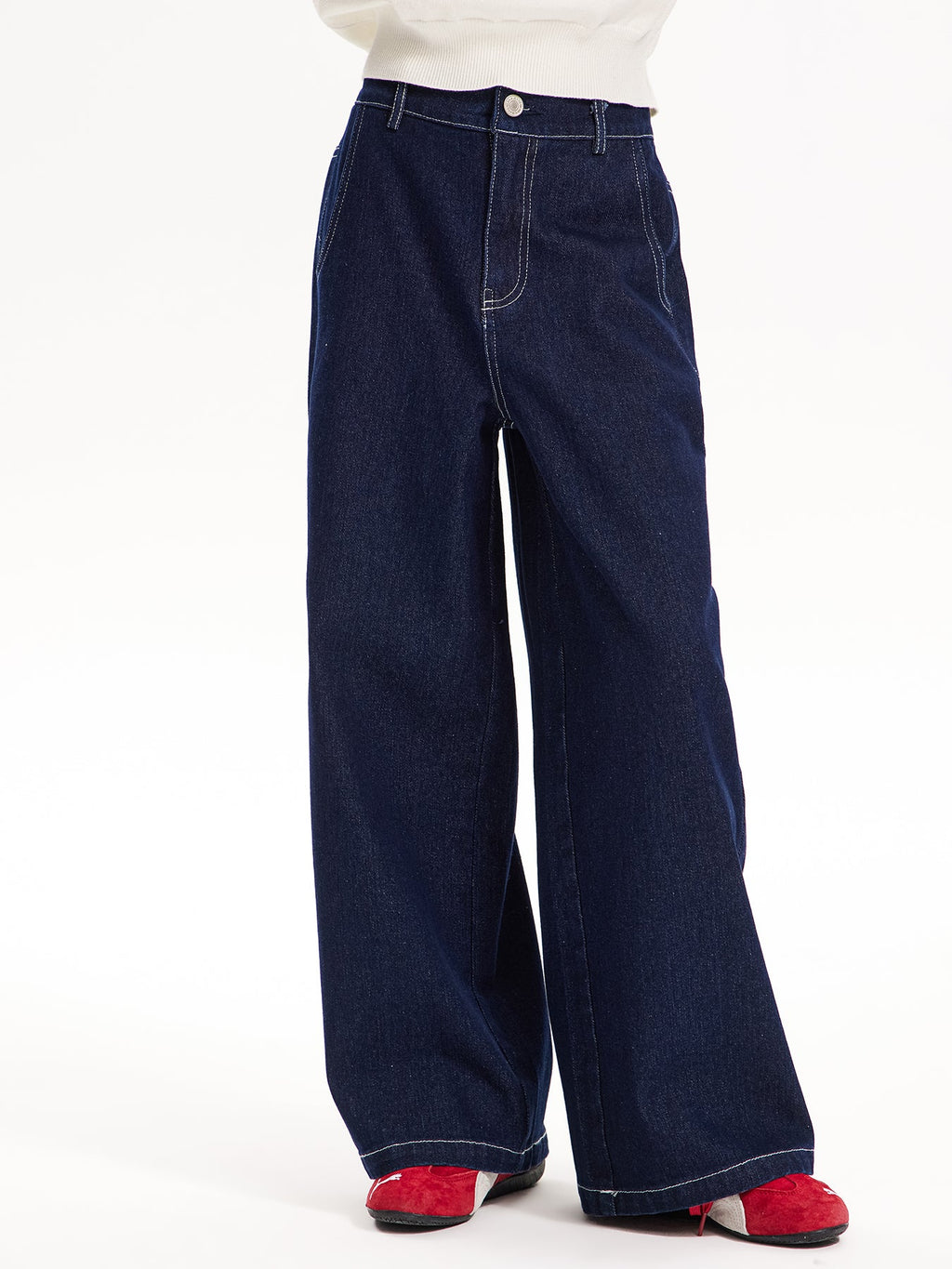Girls High-Waist Slim Fit Soft Denim Pants