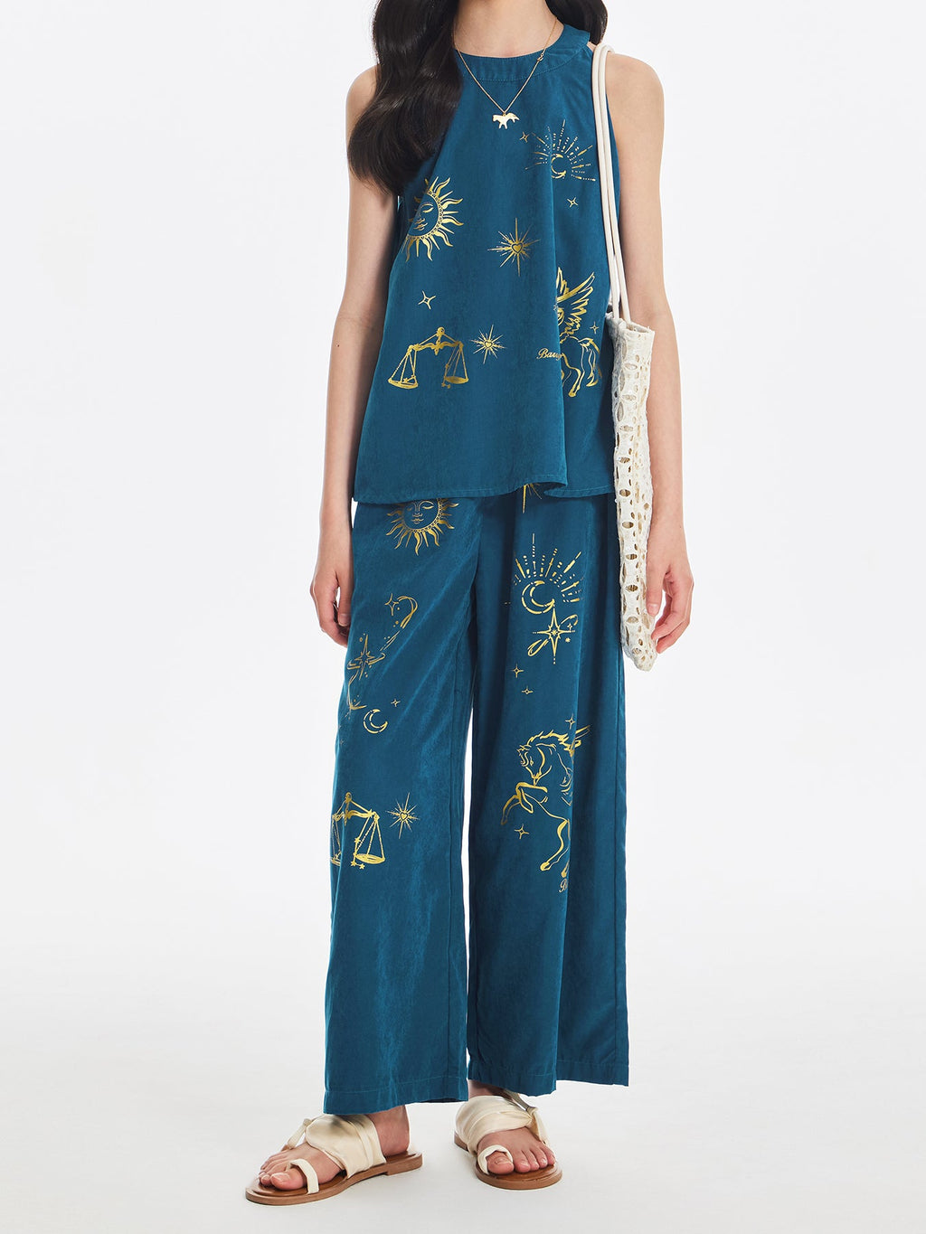 Girls Summer Sleeveless Top and Wide Leg Pants