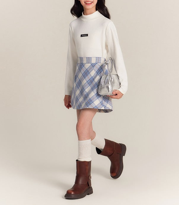 Girls Turtleneck Long Sleeve Stretch Base Layer Tee