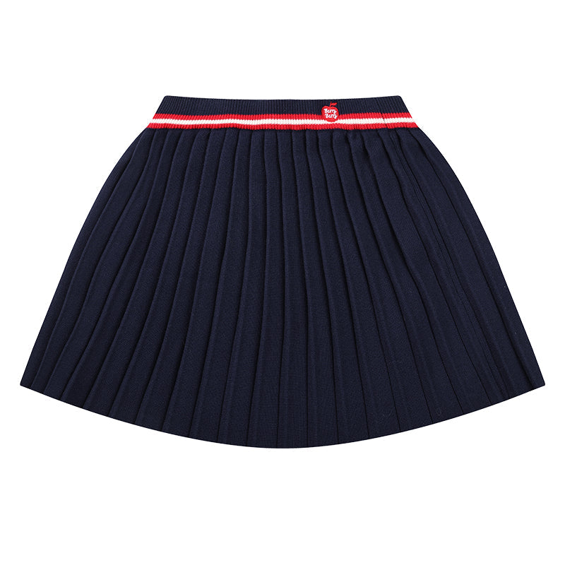 Kids’ Classic Pleated Knit Skirt with Collegiate Style