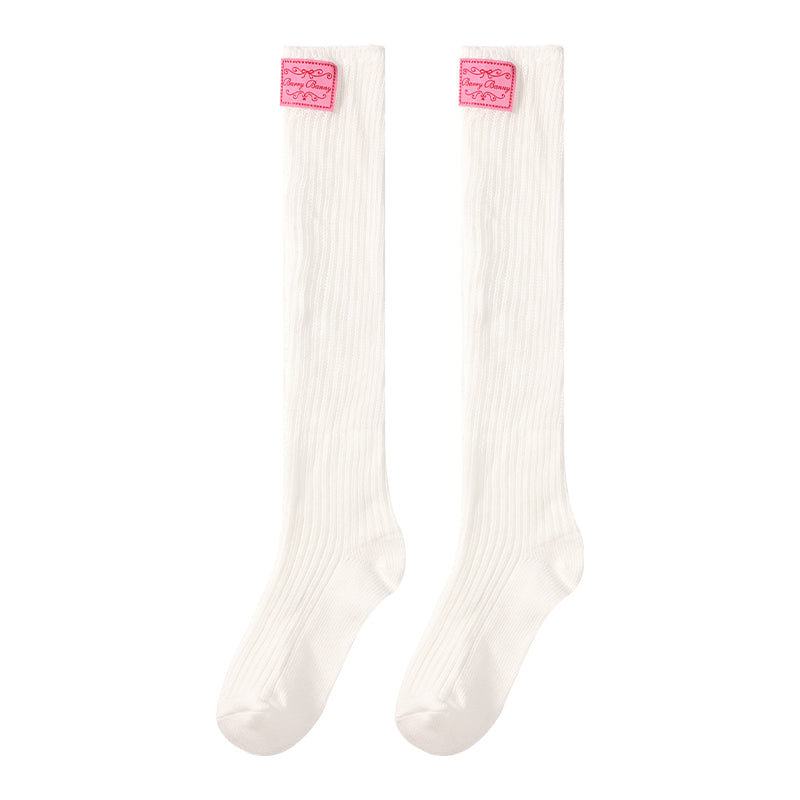 Kids White Slouch Socks Long Ribbed Fashion Style
