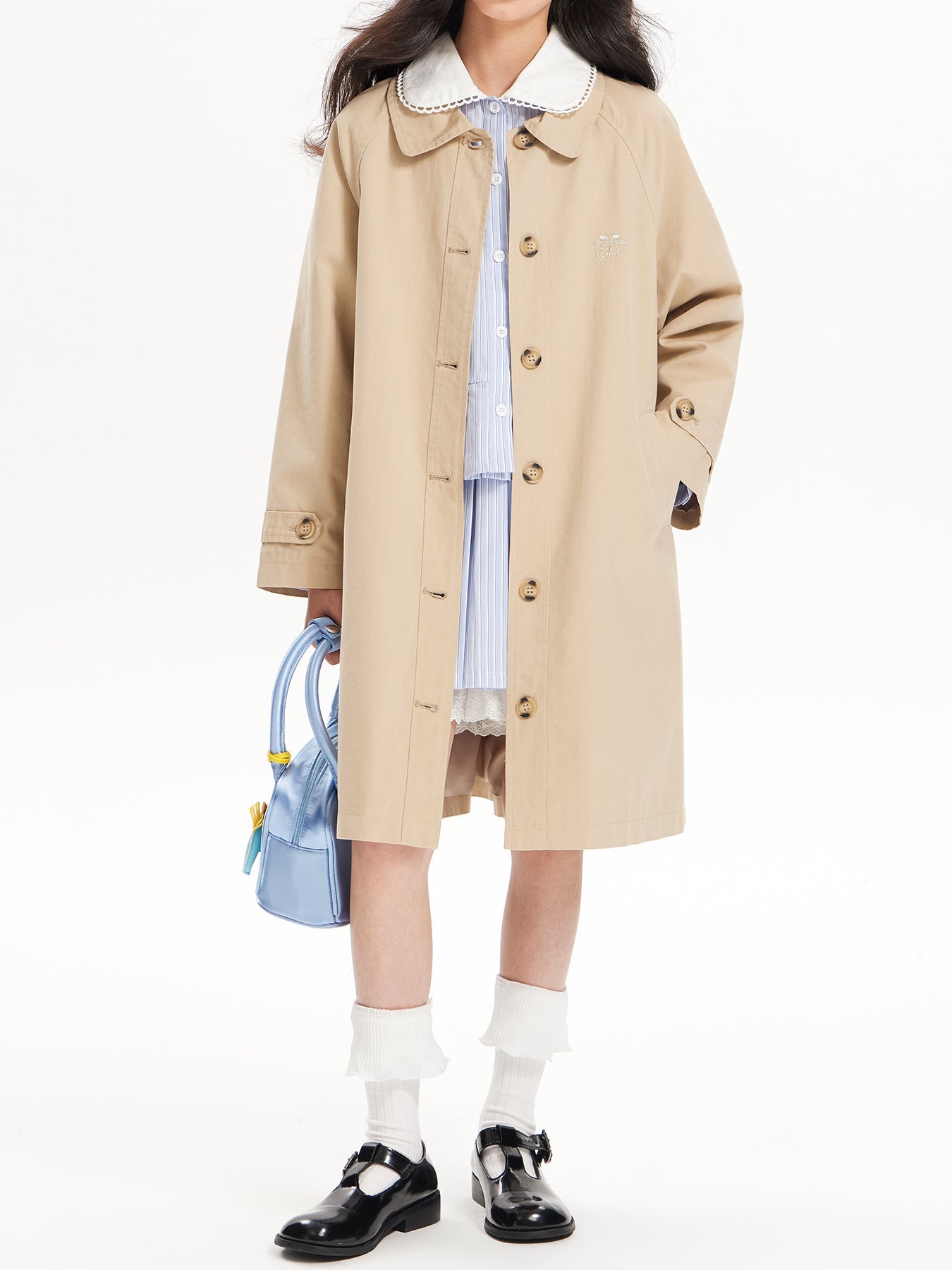 Trendy Kids’ Trench Coat with Classic Collar