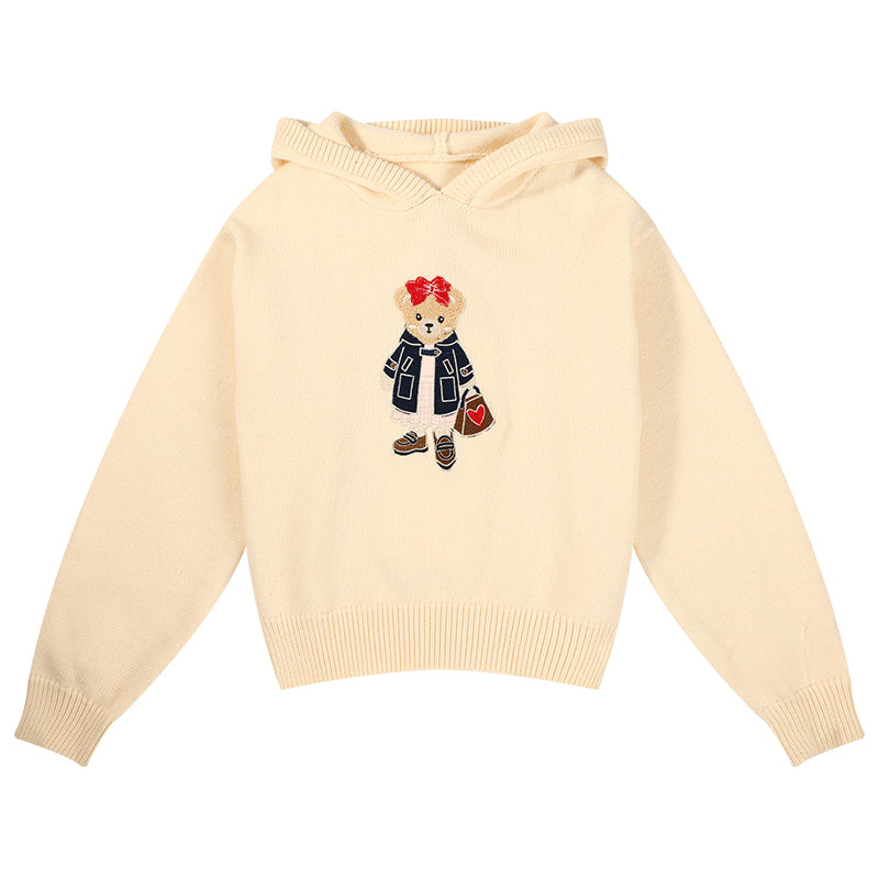 Kids Classic Pullover Hoodie with Bear Embroidery Sweater