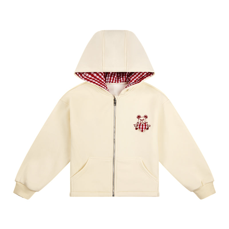 Girls Bear Hoodie Sweatshirt and Straight Pants Set
