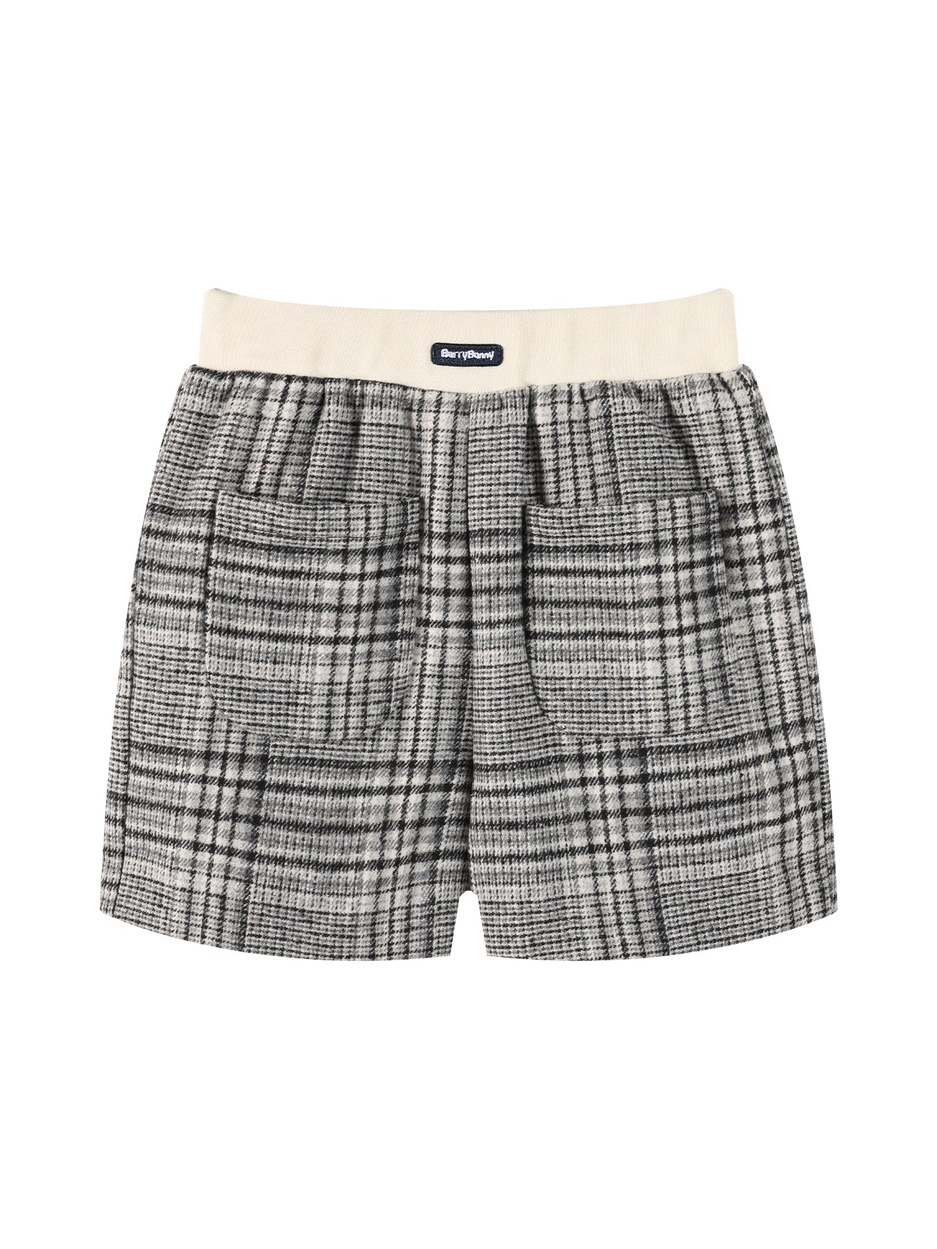 Girls Plaid Wool Blend Shorts with Elastic Waist