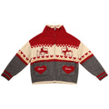 Kids' Cozy Knit Cardigan and Skirt Set with High Collar