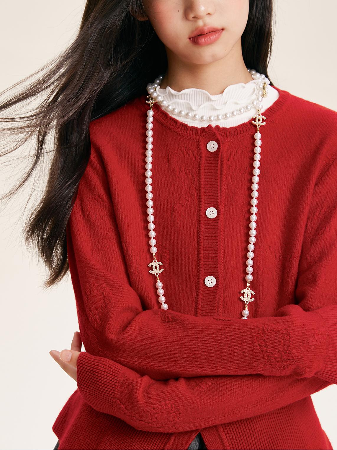Girl's Solid Color Knit Cardigan Button Front Sweater