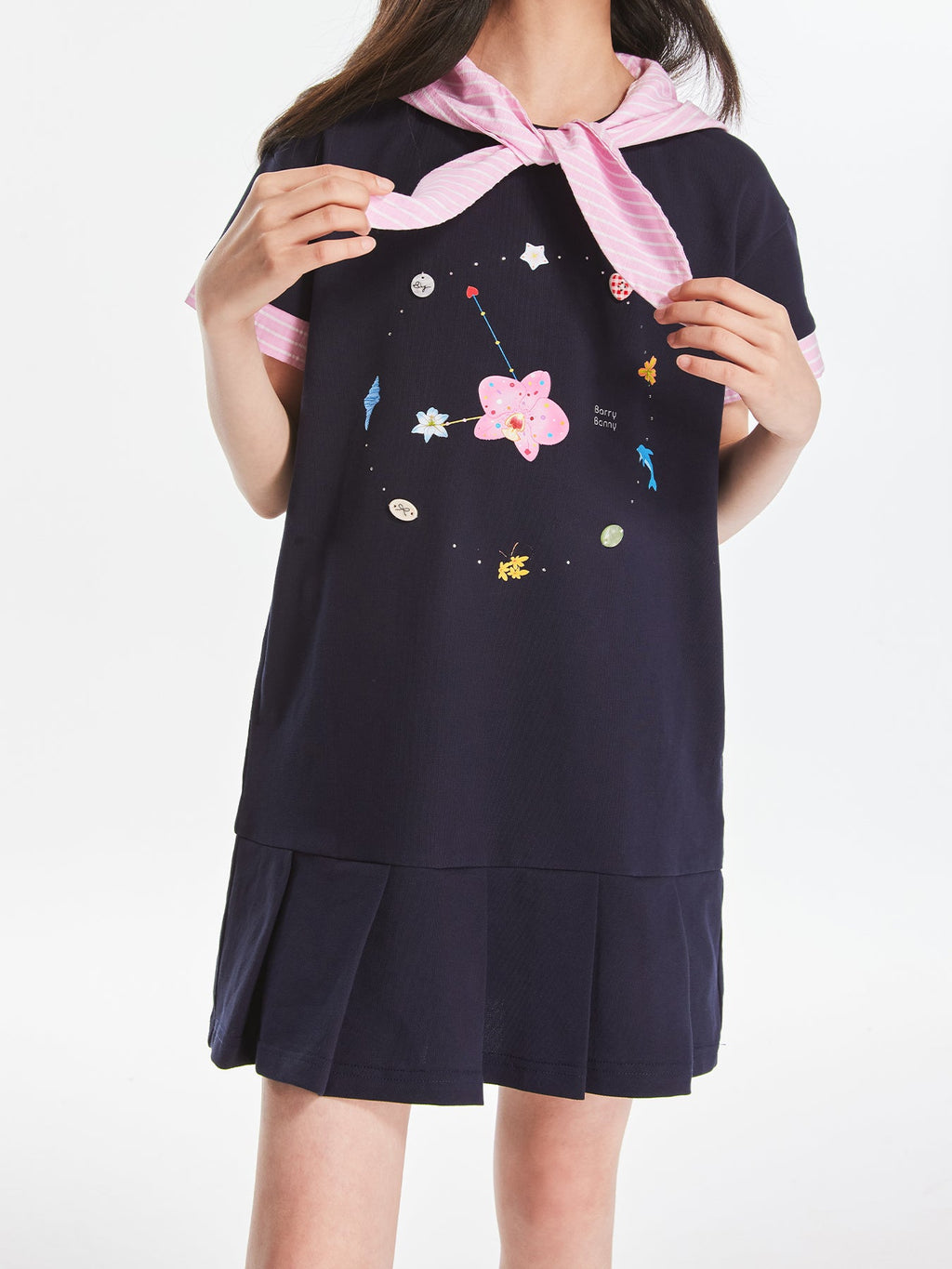 Girls Summer School Style Short Sleeve Casual Dress