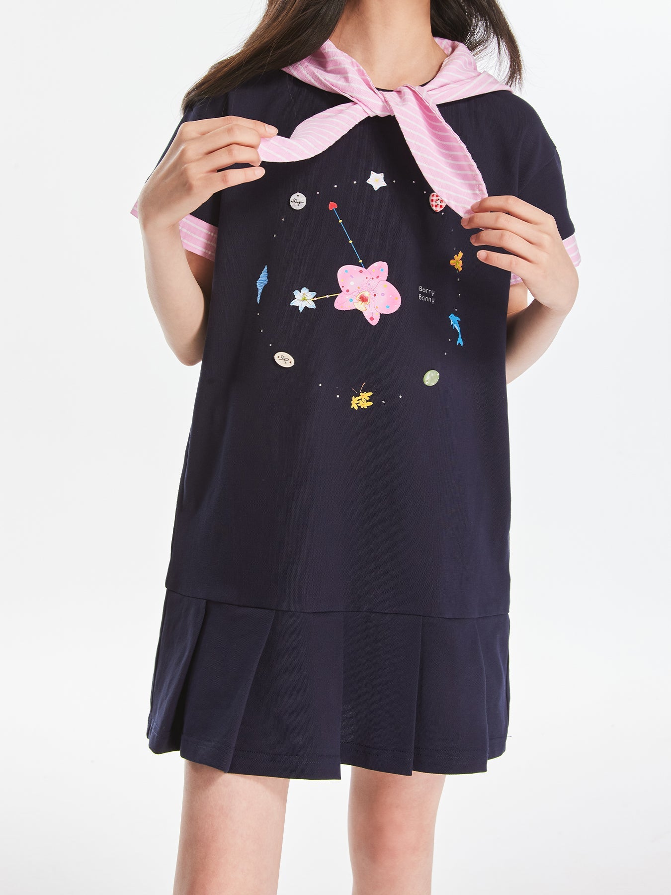 Girls Summer School Style Short Sleeve Casual Dress