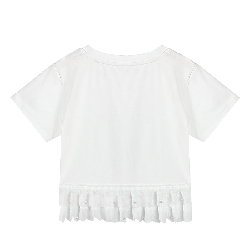 Girls Mermaid Graphic Short Sleeve Casual T-Shirt