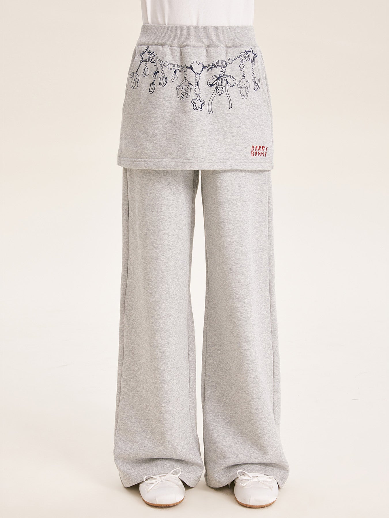 Girls Grey Hoodie Jacket and Faux Layered Skirt Pants Set