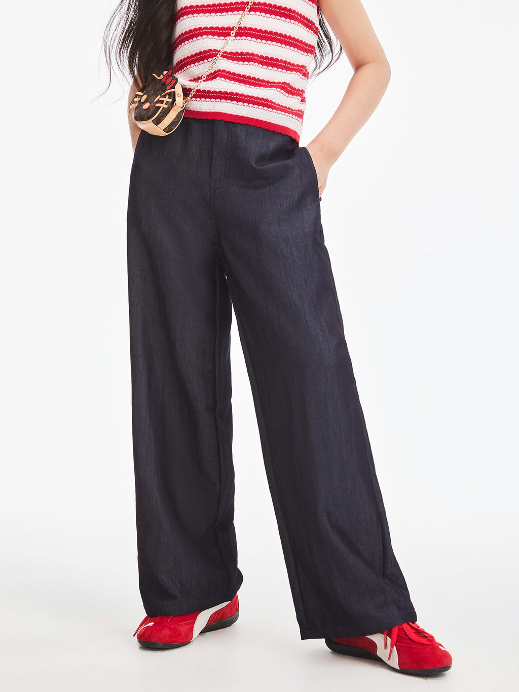 Classic Denim Wide-Legged Pants for Girls - Comfortable & Trendy