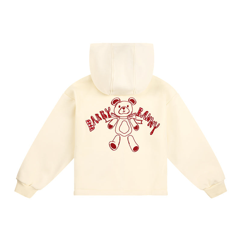 Girls Bear Hoodie Sweatshirt and Straight Pants Set