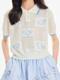 Girls Knit Polo Shirt Short Sleeve Summer Casual Top