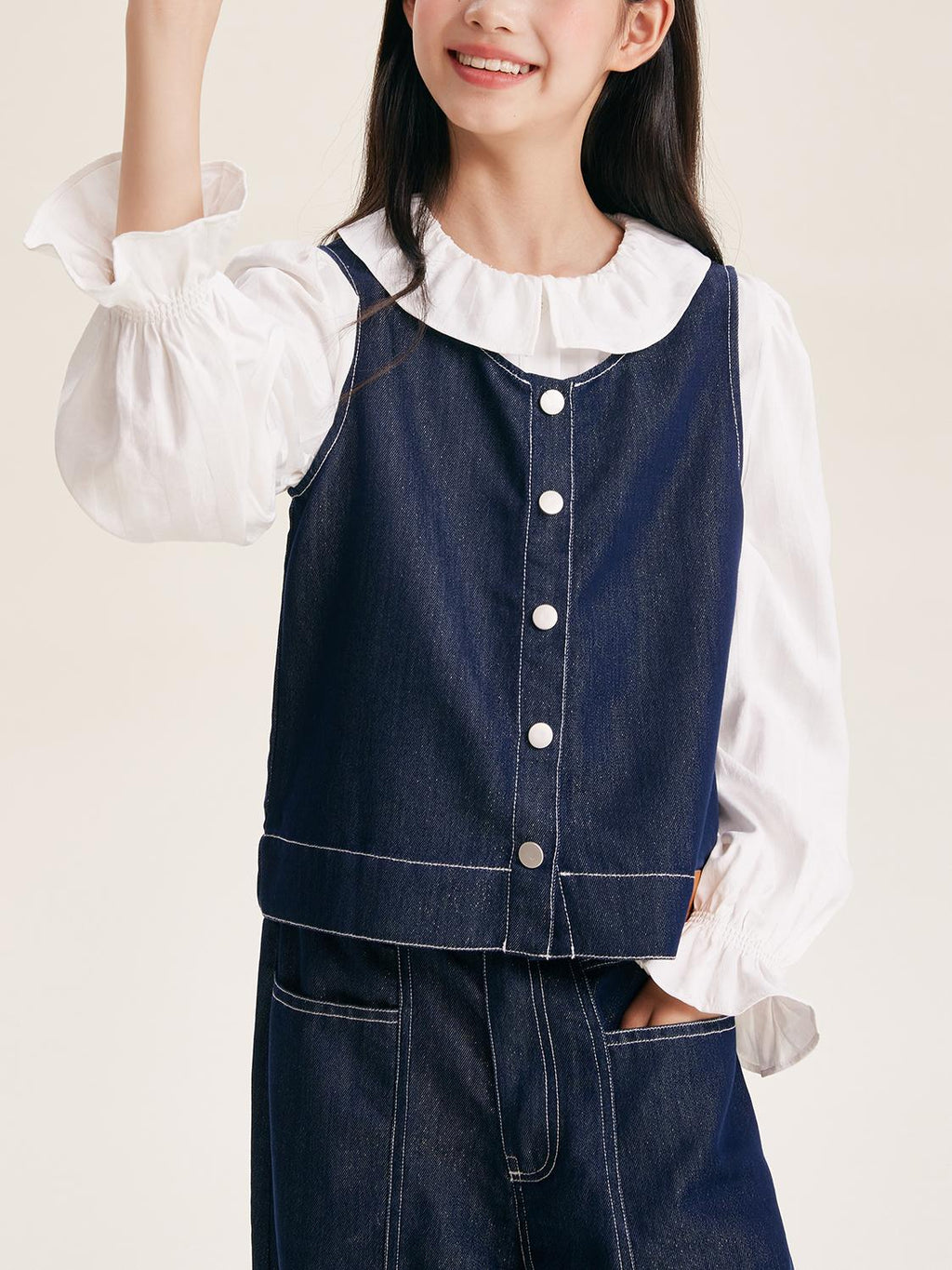 Girls' Denim Set - Stylish Casual Outfit for Kids