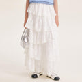 Lace Tiered Skirt for Girls – Elegant White Cake Dress