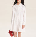 White Collared A-Line Dress for Kids | Soft & Stylish