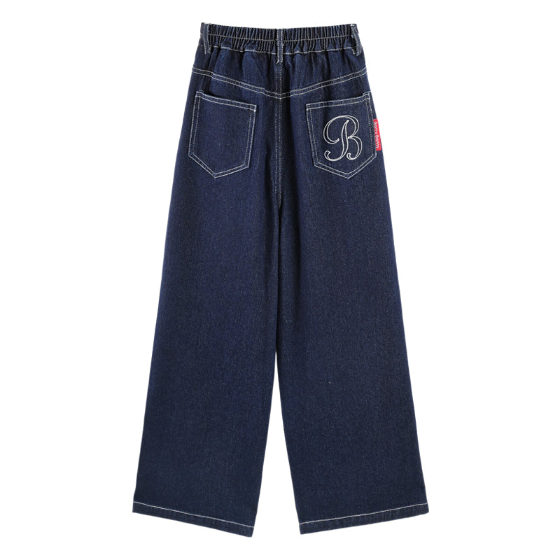 Girls High-Waist Slim Fit Soft Denim Pants