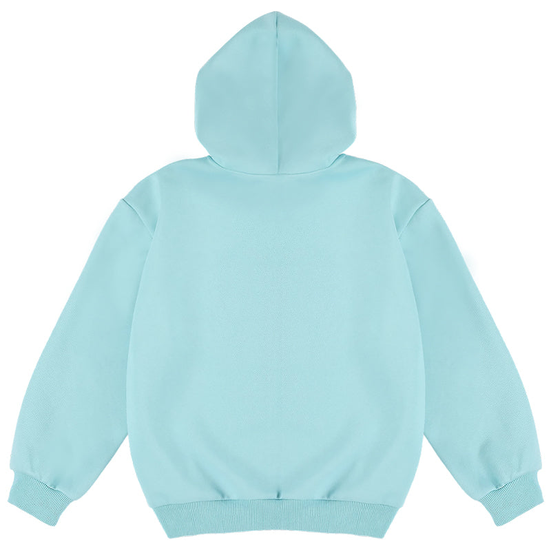 Girls Cartoon Hoodie and Lace Trim Shorts Two-Piece Set