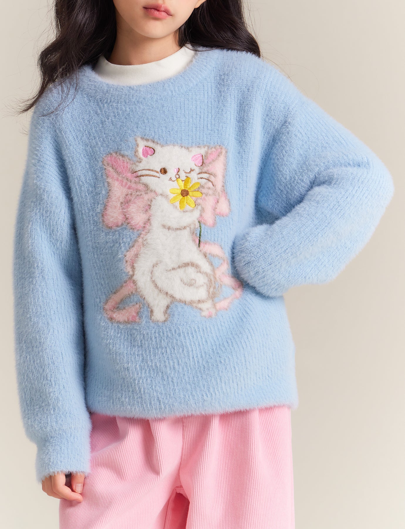 Kids' Cute Cat Knit Sweater