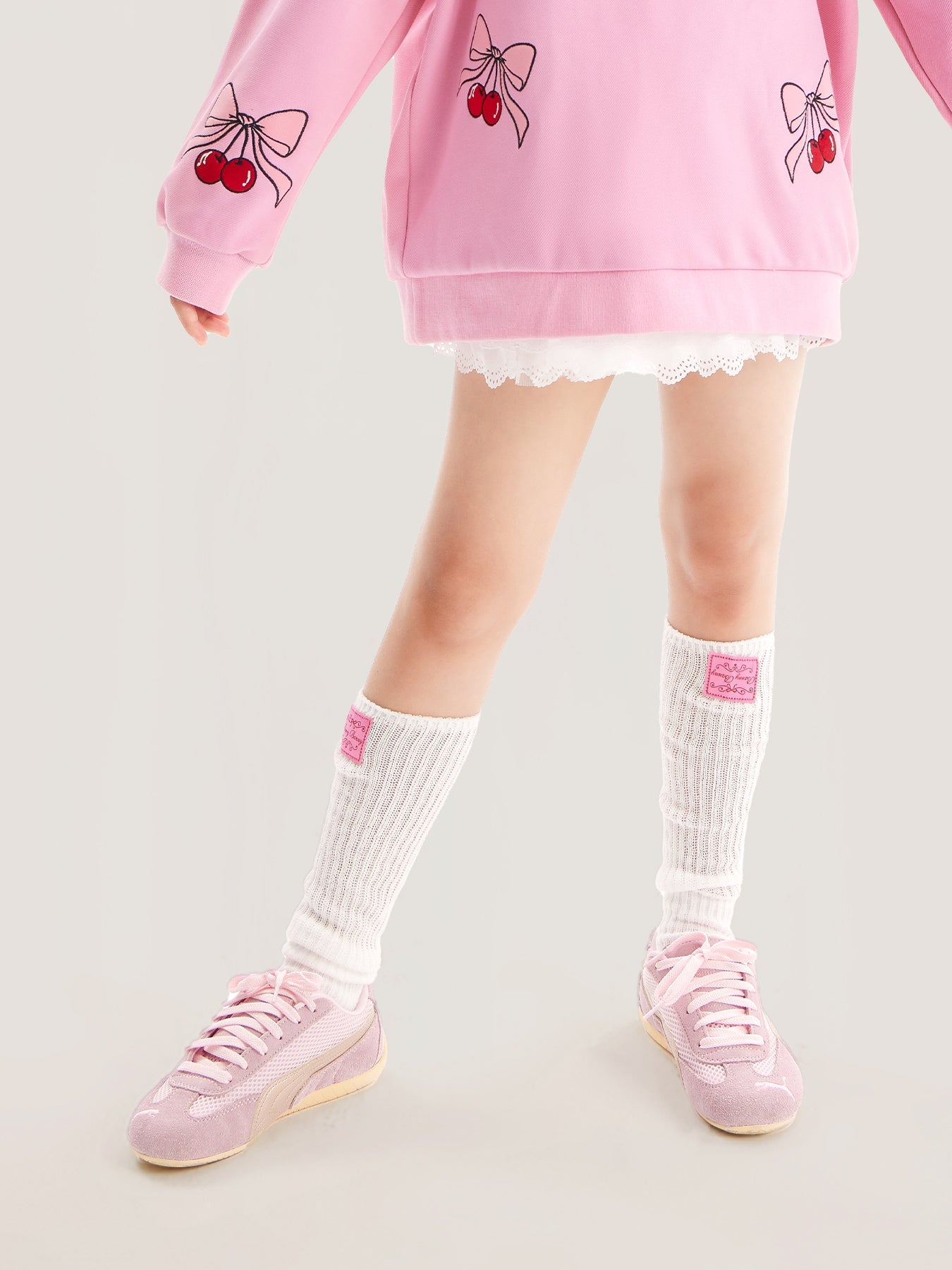 Kids White Slouch Socks Long Ribbed Fashion Style
