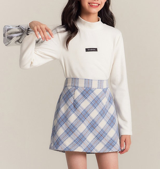 Girls Turtleneck Long Sleeve Stretch Base Layer Tee