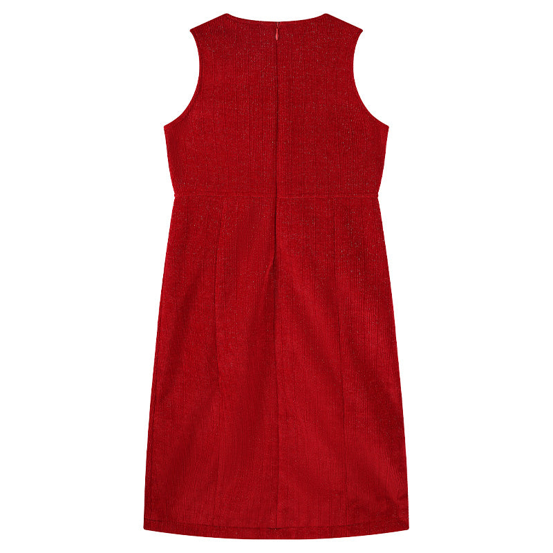 Girls Sparkle Bow A-Line Sleeveless Party Dress