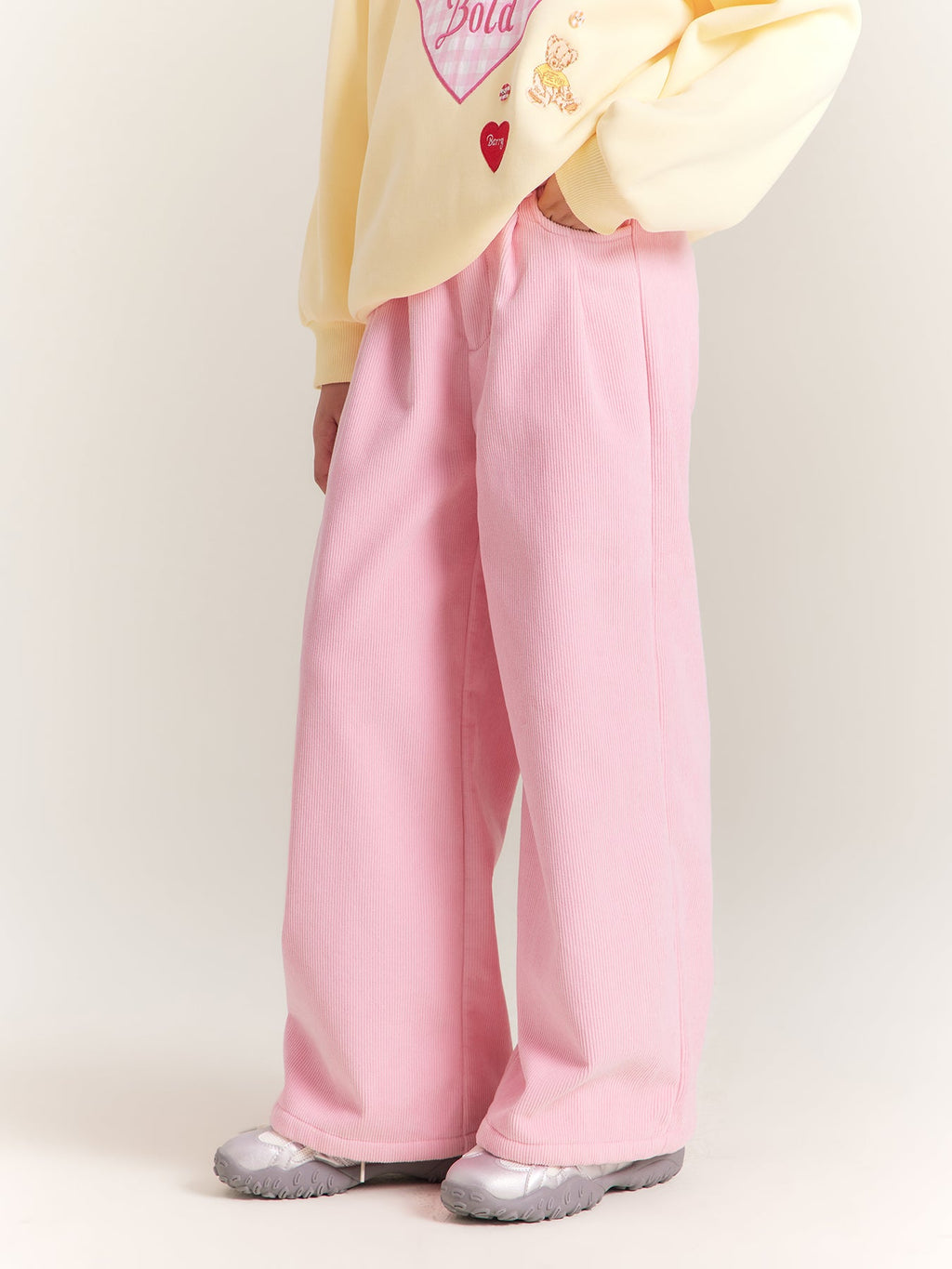 Girls Corduroy Wide Leg Pants Casual Spring Outfit