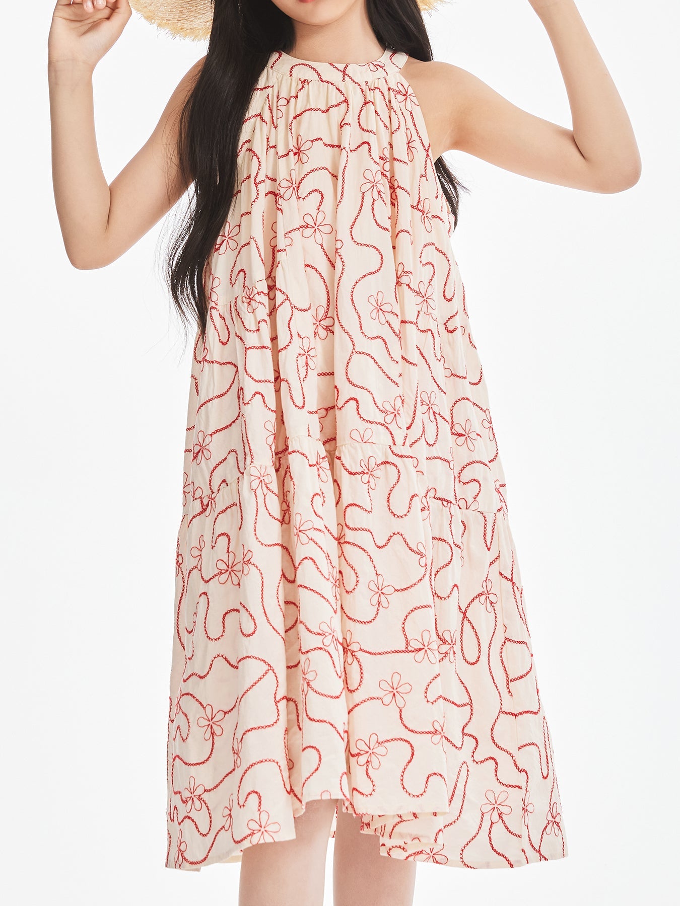 Girls Sleeveless Summer Holiday Dress for Casual Vacation