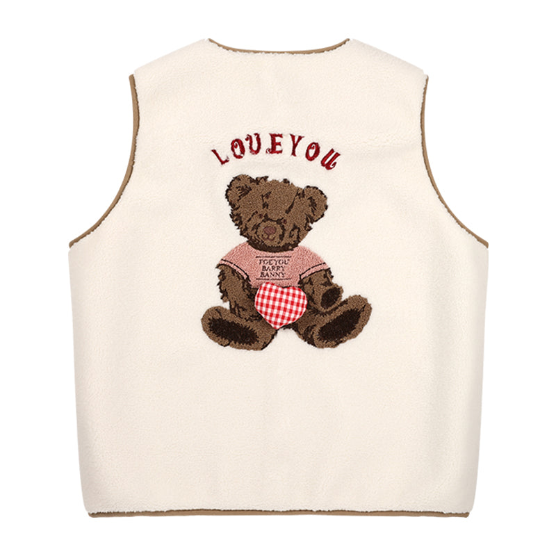 Girls Button Front Vest with Pockets