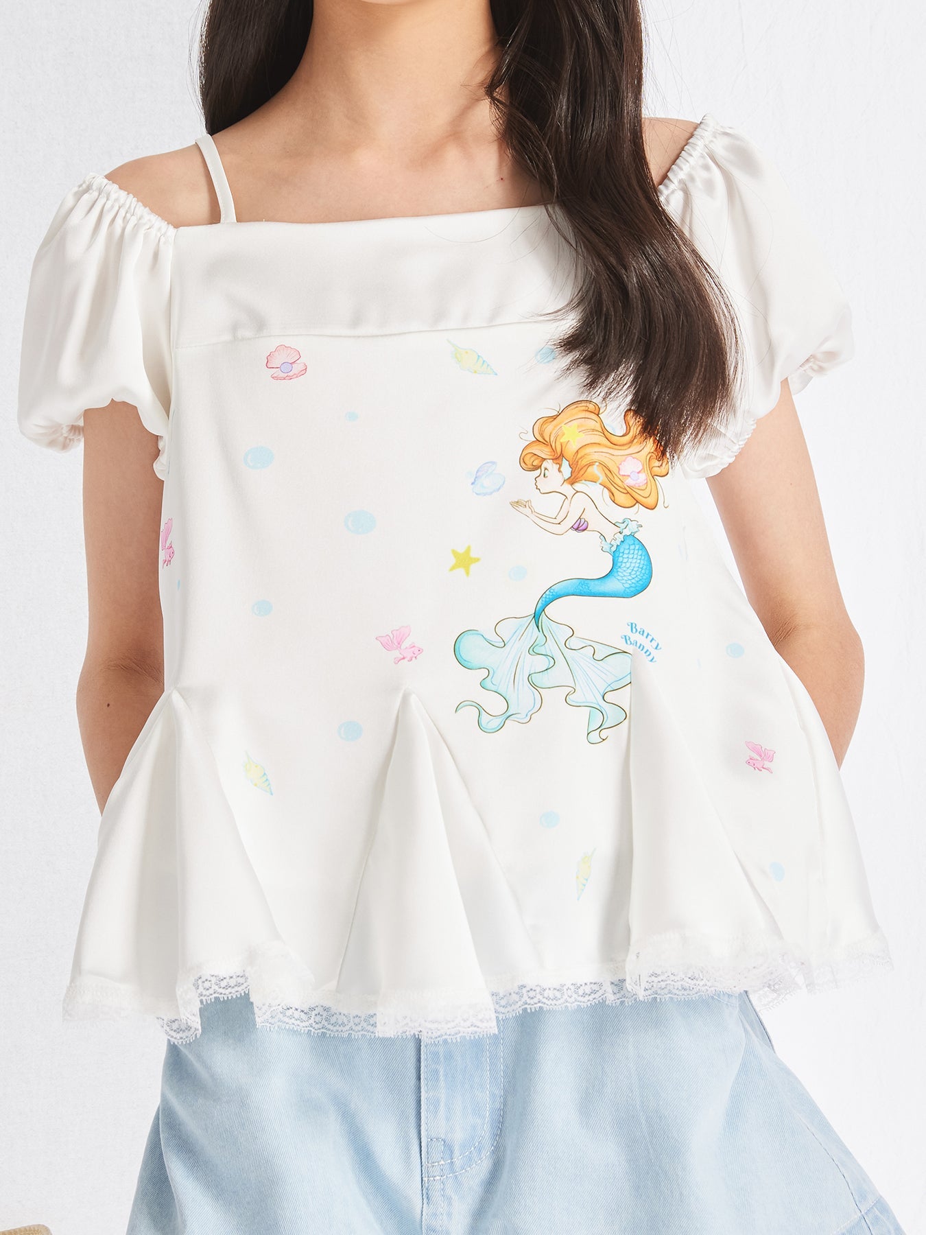 Girls Mermaid Print Tank Top Cute Summer Casual Blouse
