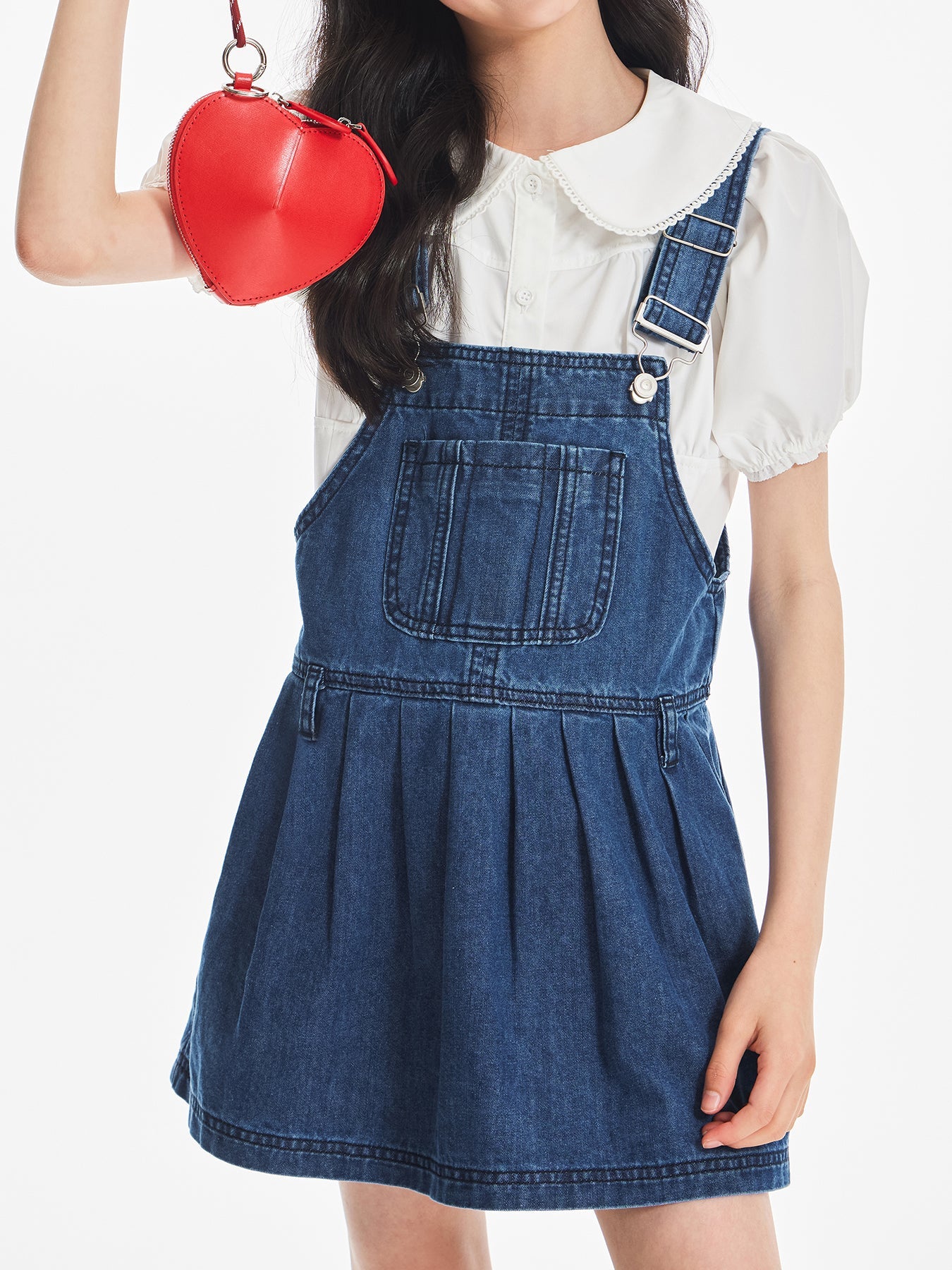 Girls Classic Denim Overall Dress Casual Outfit