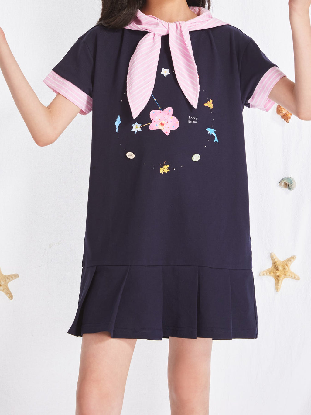Girls Summer School Style Short Sleeve Casual Dress
