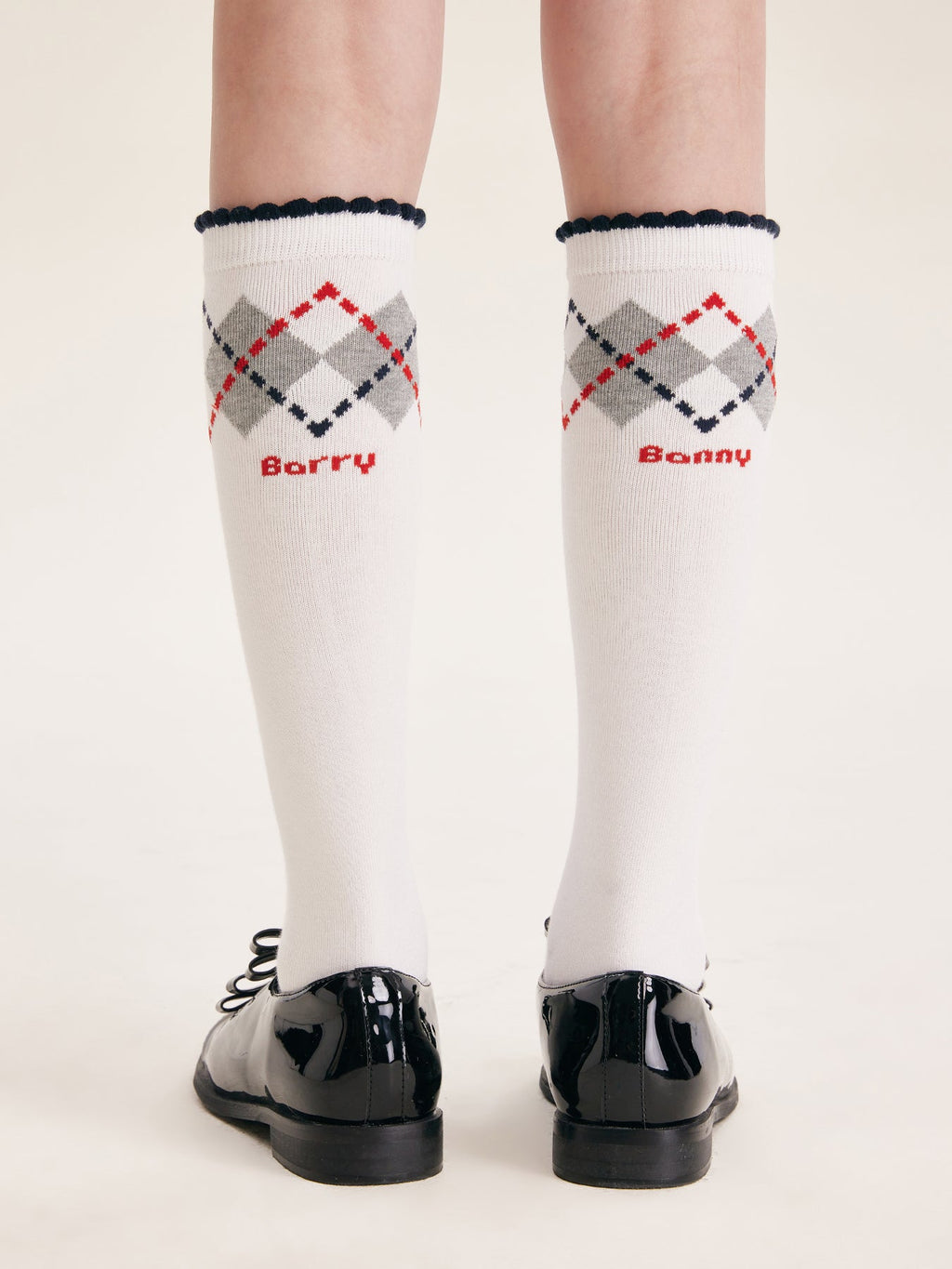 Girls Argyle Cotton Crew Socks Mid-Calf School Style