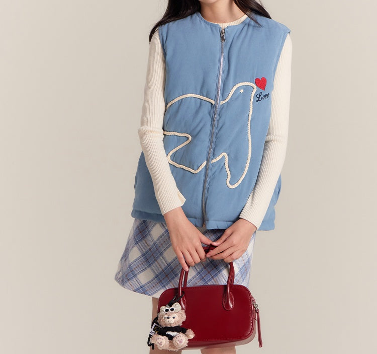 Kids Blue Puffer Vest – Warm Sleeveless Fall Winter Jacket