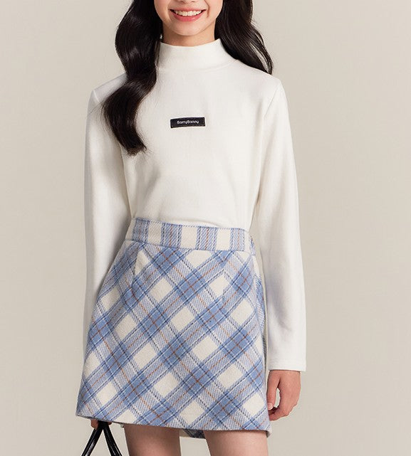 Girls Turtleneck Long Sleeve Stretch Base Layer Tee
