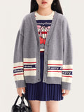 Kids Cherry Knit Cardigan, Cozy Fall Winter Sweater