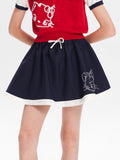 Girls Cat Print Ruffle Hem Skirt with Shorts