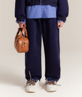 Girls Navy Zip Jacket and Wide Leg Elastic Waist Pants