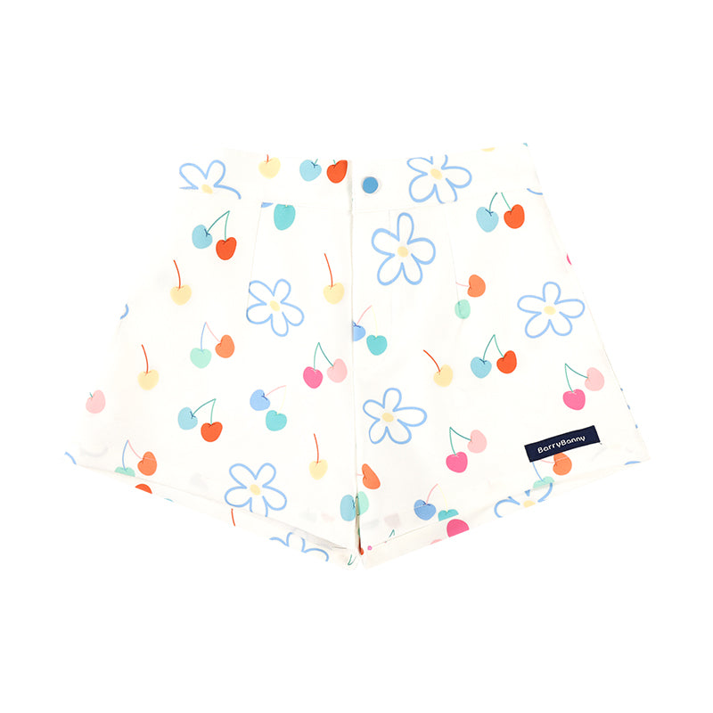 Girls Cherry Print Sleeveless Top and Shorts