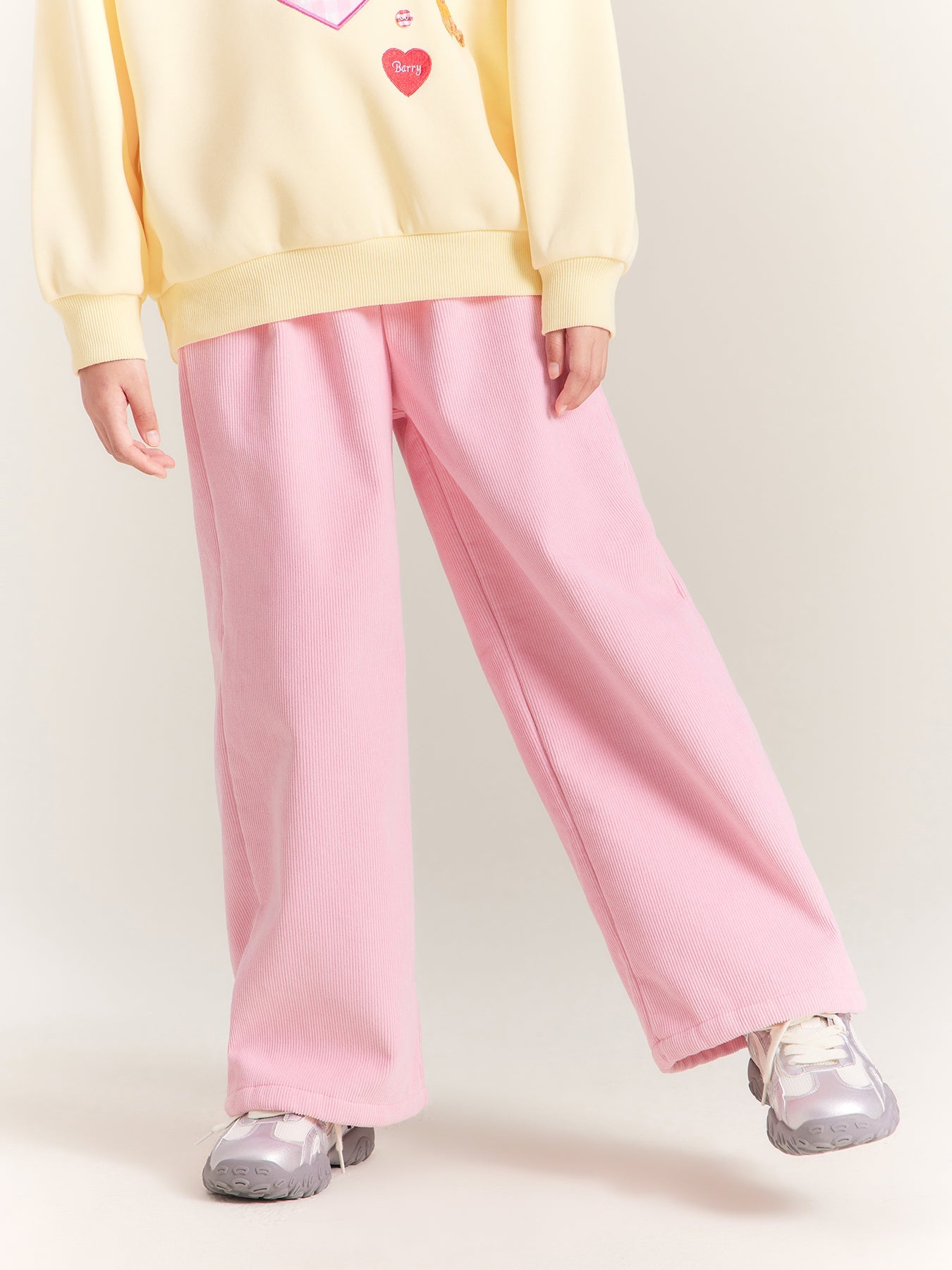 Girls Corduroy Wide Leg Pants Casual Spring Outfit