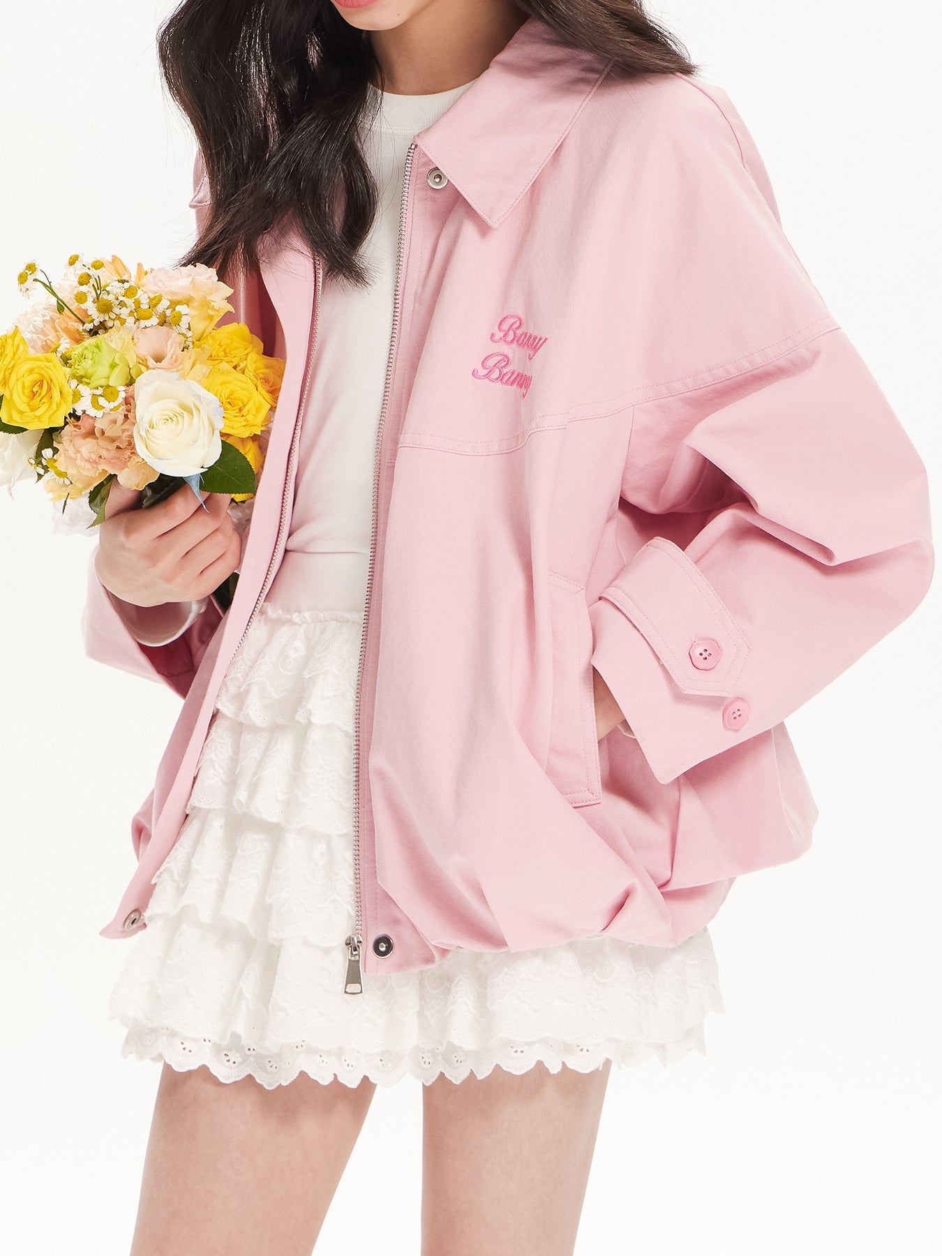 Girls Pink Princess Style Jacket Casual Shirt Coat
