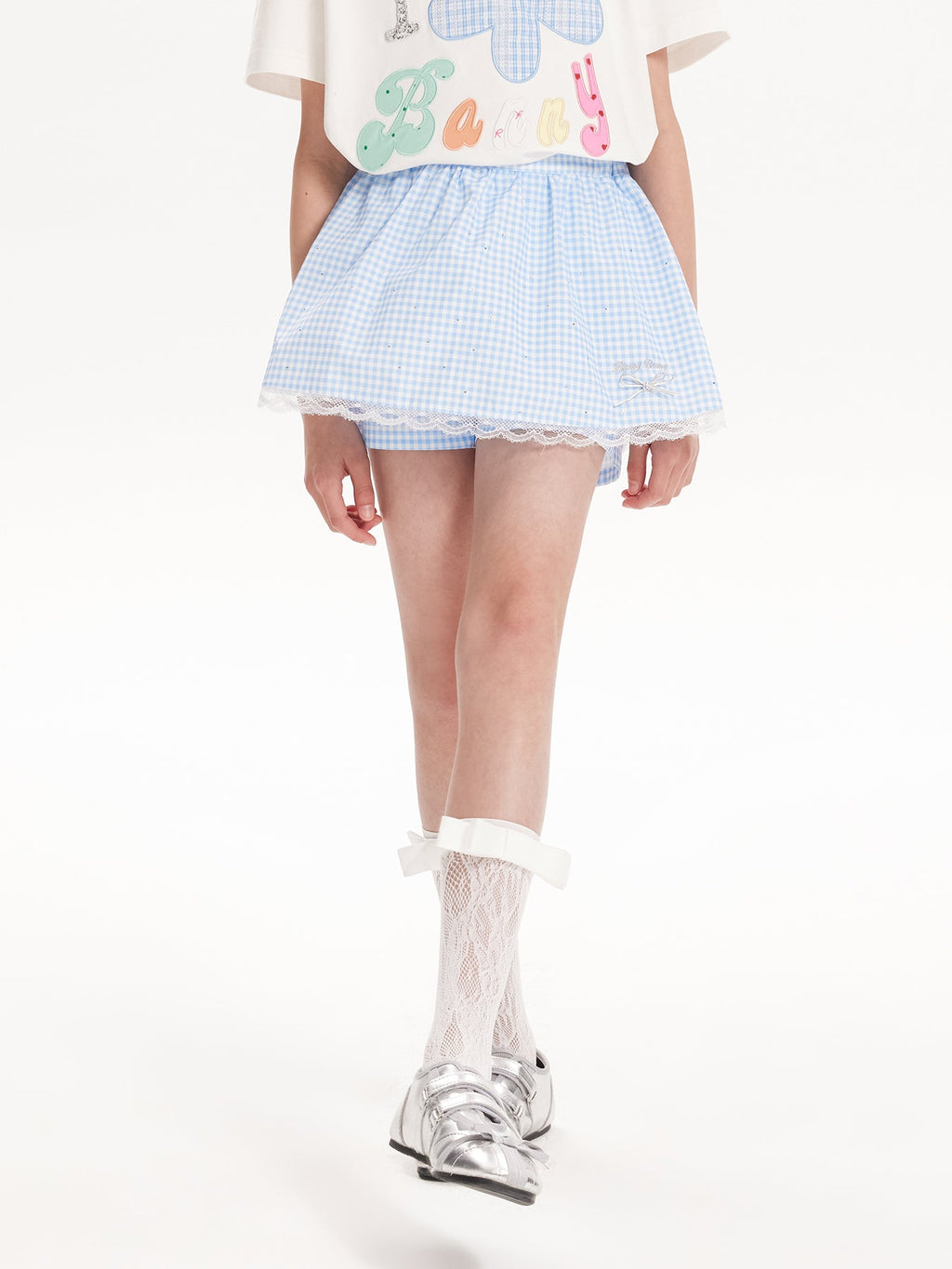 Girls Summer Sunflower Tee & Lace Skirt, Short Sleeve