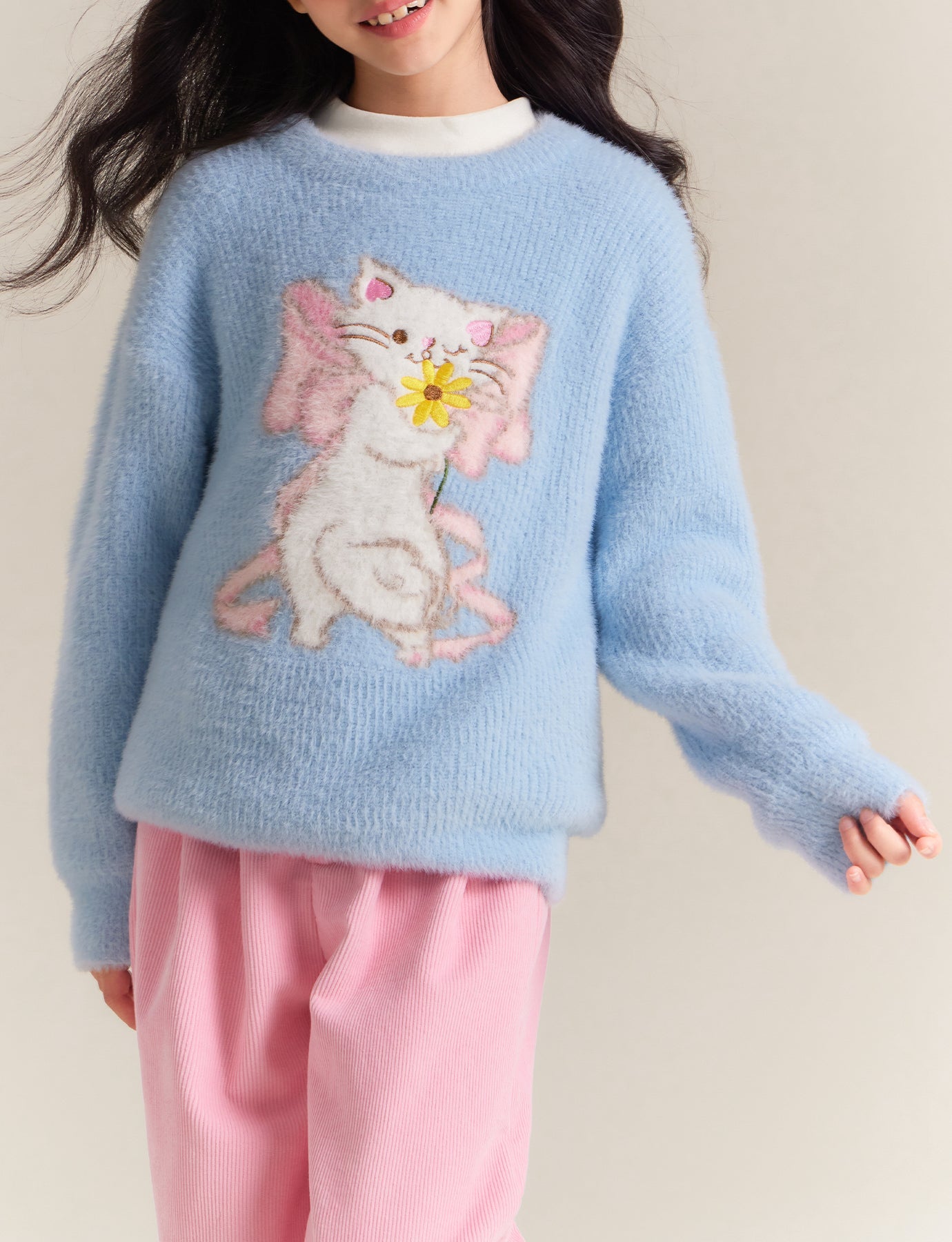Kids' Cute Cat Knit Sweater