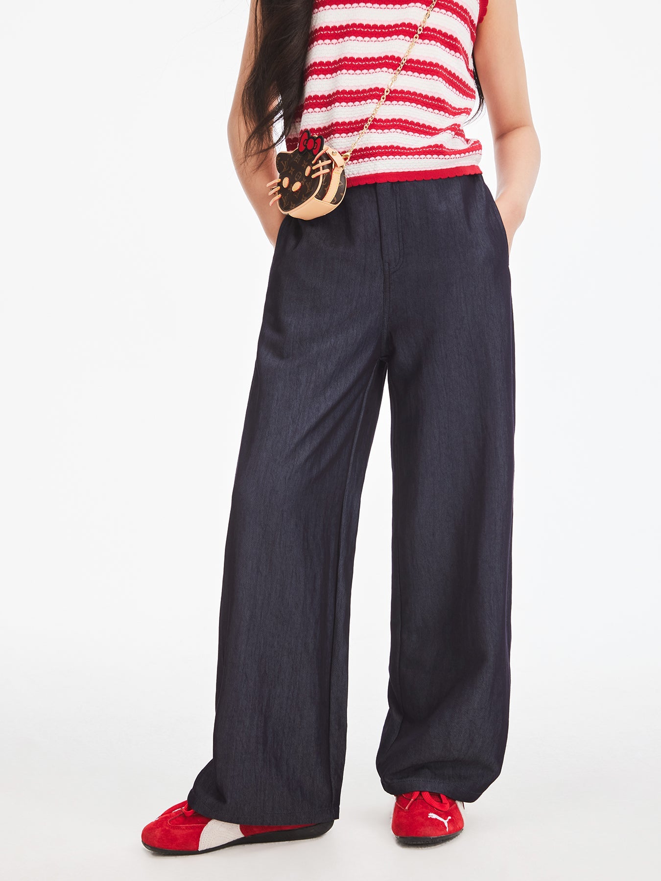 Classic Denim Wide-Legged Pants for Girls - Comfortable & Trendy
