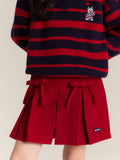 Girls Bow Pleated Skirt Shorts Casual School Outfit
